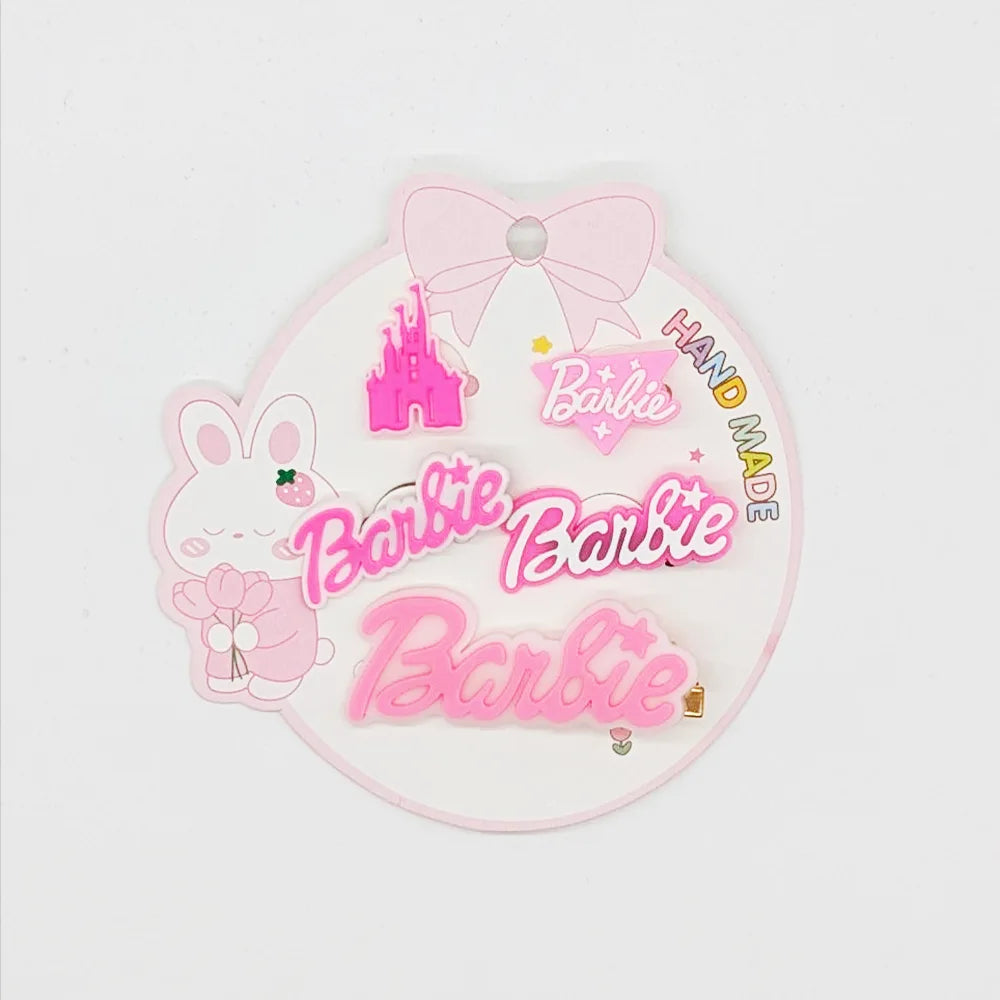 Barbie Assorted Hair Clips and Bands - Cute and Stylish Set for Girls (Pack) - Assorted 5 pcs