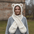 3-in-1 Bear Scarf Hat